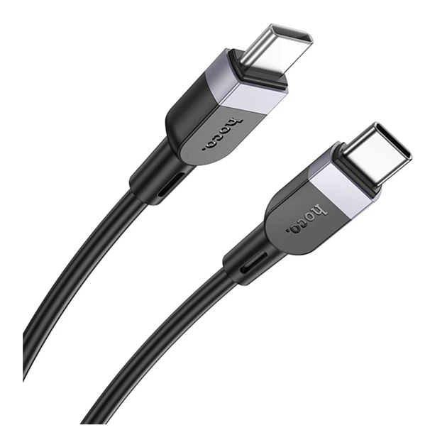 Кабель для зарядки і передачі даних USB Hoco X109 Silicone 60W/3A Type-C to Type-C 1m Black - зображення 3