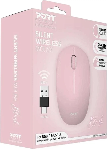 Mysz PORT Designs Collection II Wireless Pink (3567049005412) - obraz 5