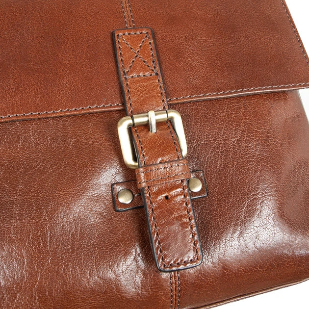 Светло-коричневая мужская кожаная сумка через плечо Ashwood Murphy Chestnut Brown - Фото 9 Светло-коричневая мужская кожаная сумка через плечо Ashwood Murphy Chestnut Brown - изображение 9