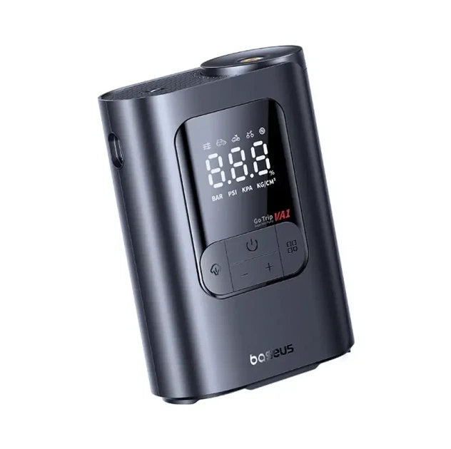 Автомобільний компресор Baseus GoTrip VA1 Max, 7500mAh, портативний насос, цифровий дисплей, для авто/велосипеда/м’ячів - зображення 2