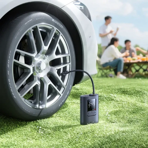 Автомобільний компресор Baseus GoTrip VA1 Max, 7500mAh, портативний насос, цифровий дисплей, для авто/велосипеда/м’ячів - зображення 8
