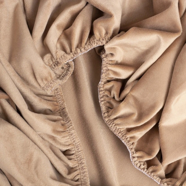 Простирадло ТЕП "VELOUR" з резинкою капучіно, 180x200 - Фото 6 Простирадло ТЕП "VELOUR" з резинкою капучіно, 180x200 - зображення 6