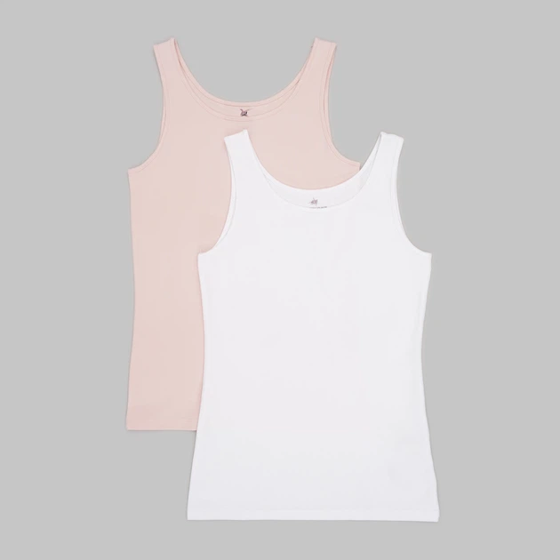 Майка (2шт) H&M 158 164см бело розовый 231628425 - Фото 1 Майка (2шт) H&M 158 164см бело розовый 231628425 - изображение 1