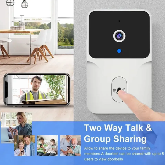 Беспроводной WIFI дверной звонок с камерой / Дверной звонок с камерой домофон (Wi-Fi) - изображение 2