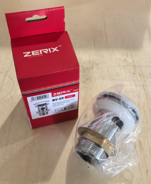 Донний клапан для раковини з переливом ZERIX BV-09 автоматичний (Click-Clack) (Колір хром) 1 1/4'' (MY0414) - изображение 3