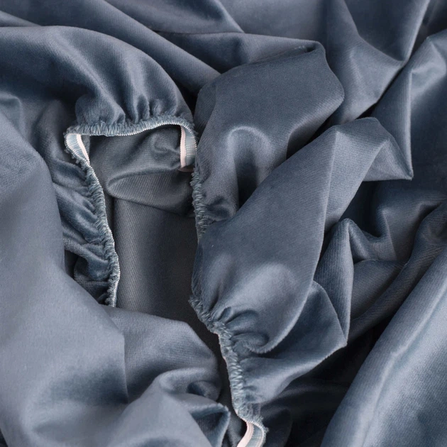 Простирадло ТЕП "VELOUR" з резинкою синє, 180x200 - Фото 5 Простирадло ТЕП "VELOUR" з резинкою синє, 180x200 - зображення 5