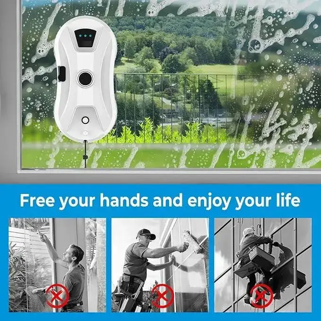Робот-мойщик окон Automatic Smart Cleaning Robot для мытья окон Белый Б/У - изображение 5