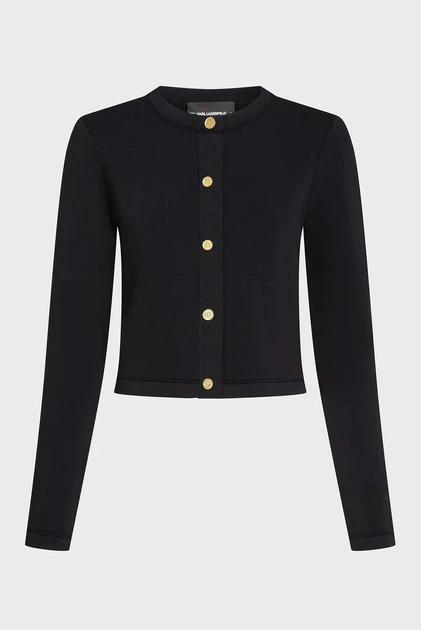 Жіноча чорний кардиган BUTTON CARDIGAN Karl Lagerfeld M A2W18028 - Фото 5 Жіноча чорний кардиган BUTTON CARDIGAN Karl Lagerfeld M A2W18028 - изображение 5