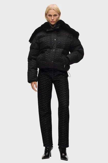 Жіноча чорна куртка з візерунком flock Karl Lagerfeld L A4W15042 - зображення 2