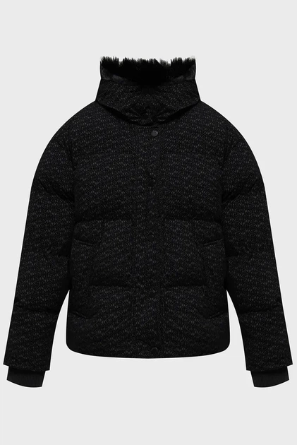 Жіноча чорна куртка з візерунком flock Karl Lagerfeld L A4W15042 - зображення 6