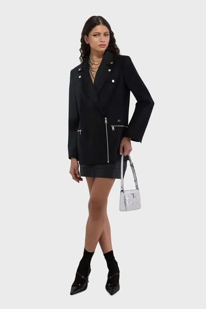 Жіночий чорний жакет BIKER BLAZER Karl Lagerfeld 40 A3W14044 - изображение 2