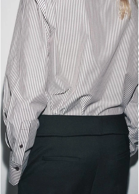 Сорочка Zara 12665 Білий з коричневим S (4786) - Фото 3 Сорочка Zara 12665 Білий з коричневим S (4786) - изображение 3