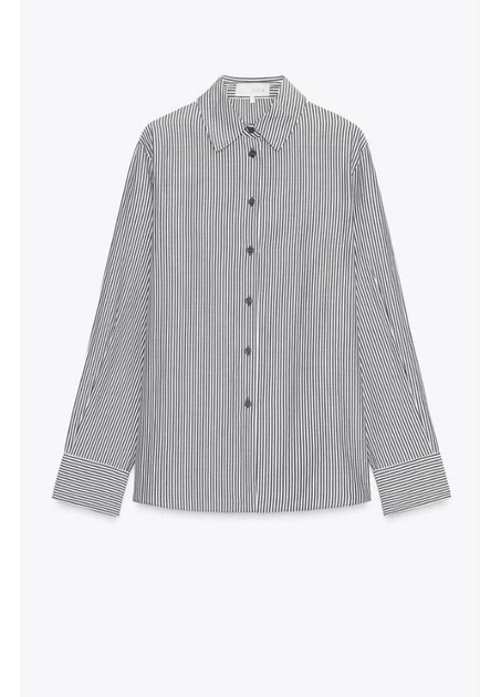 Сорочка Zara 12665 Білий з коричневим S (4786) - Фото 4 Сорочка Zara 12665 Білий з коричневим S (4786) - изображение 4