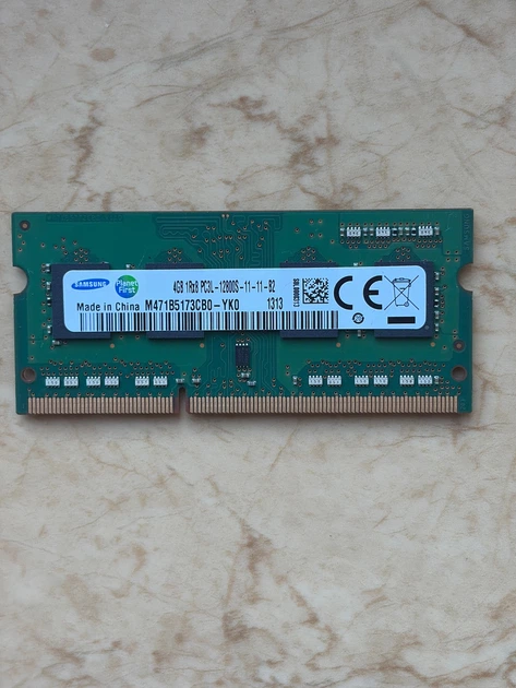 Оперативна пам'ять Samsung 4Gb So-DIMM PC3L-12800S DDR3-1600MHz 1.35v (M471B5173CB0-YK0) - Фото 1 Оперативна пам'ять Samsung 4Gb So-DIMM PC3L-12800S DDR3-1600MHz 1.35v (M471B5173CB0-YK0) - изображение 1
