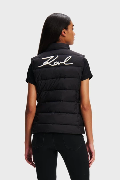 Жіночий чорний жилет LIGHTWEIGHT PUFFER GILET Karl Lagerfeld 40 246W1512 - Фото 3 Жіночий чорний жилет LIGHTWEIGHT PUFFER GILET Karl Lagerfeld 40 246W1512 - зображення 3