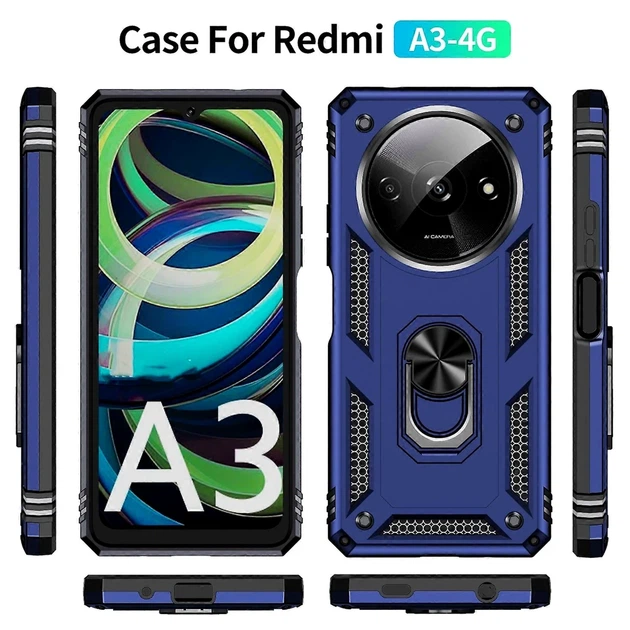 Чохол протиударний Armor Guard Shield для Xiaomi Redmi A3 4G з підставкою захист камери темно-синій - зображення 6