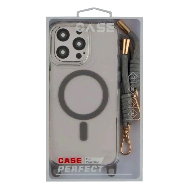 Чехол TPU+PC LanyardCase с MagSafe для iPhone 13 Pro противоударный серый Titanium grey - Фото 4 Чехол TPU+PC LanyardCase с MagSafe для iPhone 13 Pro противоударный серый Titanium grey - зображення 4