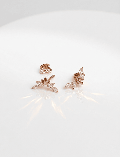 Серьги-гвоздики из красного золота Crystal Crown (з40067.1) - изображение 4