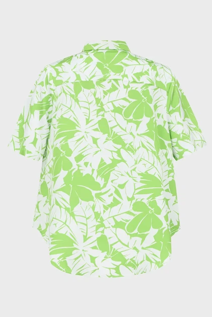 Жіноча салатова блуза з візерунком GRAPHIC PALM CAMP SHIRT Michael Kors XS MS440MBB0M - изображение 8