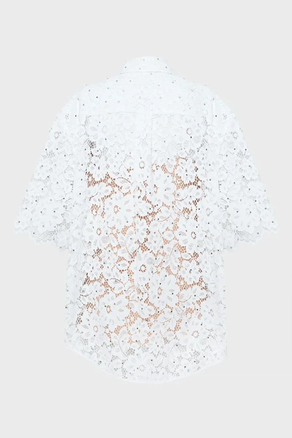 Жіноча біла блуза STUDDED FLORAL LACE SHIRT Michael Kors S MS540SXGTA - Фото 9 Жіноча біла блуза STUDDED FLORAL LACE SHIRT Michael Kors S MS540SXGTA - изображение 9