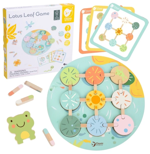 Gra sensoryczna Classic World Liść Lotosu Dopasuj Kształty i Kolory (6927049022562) - obraz 2