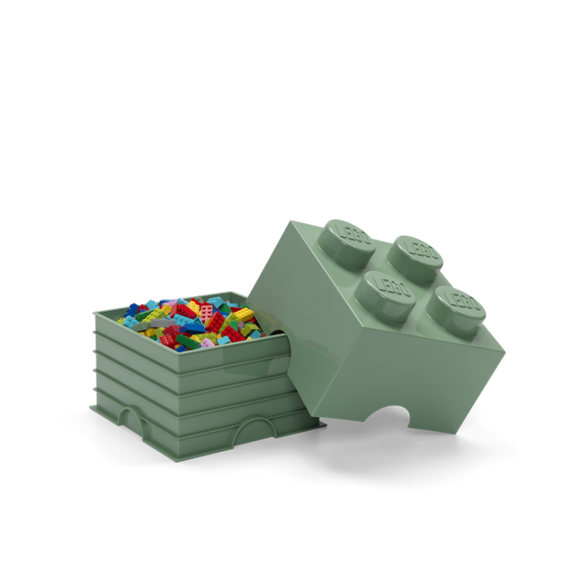 Pojemnik LEGO Klocek 4 Zielony oliwkowy (40031747) (5711938029616) - obraz 4