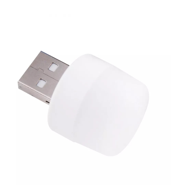 Світлодіодне підсвічування лампа для повербанка лампочка USB білий міні нічник - зображення 2
