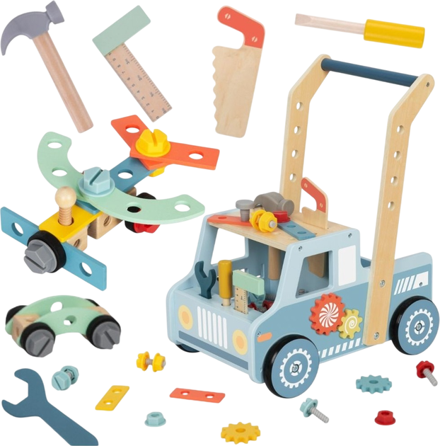 Chodzik Tooky Toy Drewniany Samochód Mini Warsztat STEM (6976831551216) - obraz 2