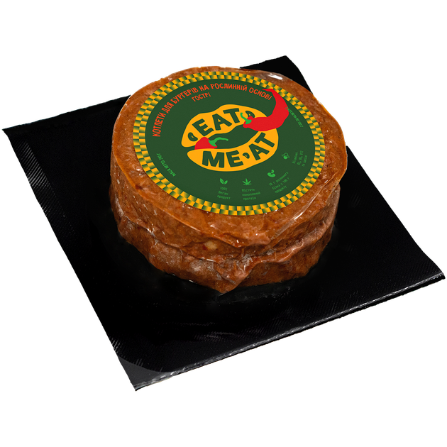 Котлети для бургерів на рослинній основі Eat me at Гострі (2 шт) - Фото 2 Котлети для бургерів на рослинній основі Eat me at Гострі (2 шт) - изображение 2