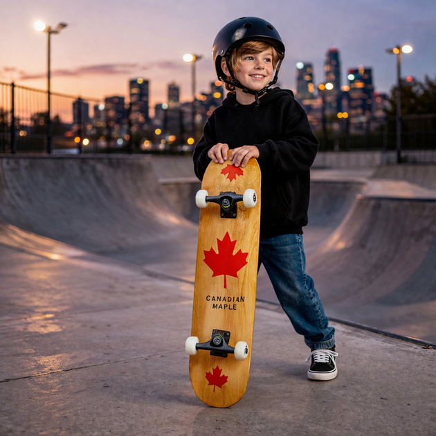 Скейтборд Canada Red 100% Original — классический скейт для детей и подростков, прочная дека - изображение 3