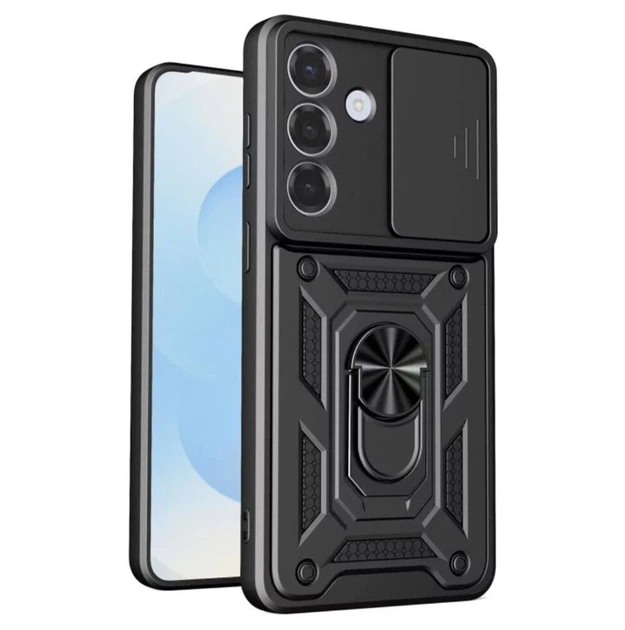 Чехол Primo Shockproof для Samsung Galaxy S26 Plus (SM-S947) - противоударный, с подставкой и шторкой для камеры - Black - изображение 4