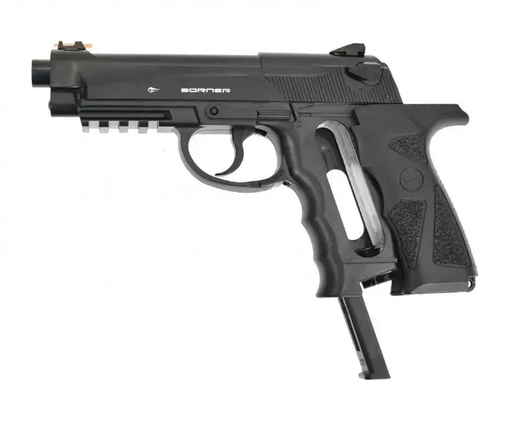 Пневматический пистолет Borner Sport 306m (Beretta 90, металл) +шарики+балоны+тренчик - изображение 3