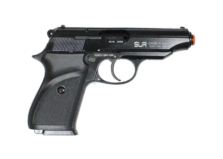 Стартовый пистолет SUR 2608 black (Walther PP) +тренчик+патроны+кобура - изображение 2