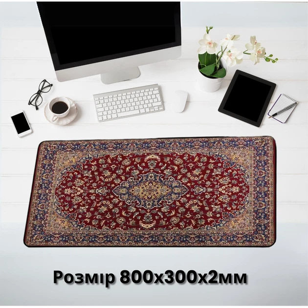 Компьютерный коврик для мыши 300×800×2 мм в персидском стиле, декоративный ретро-коврик для домашнего офиса с резиновой основой - изображение 5
