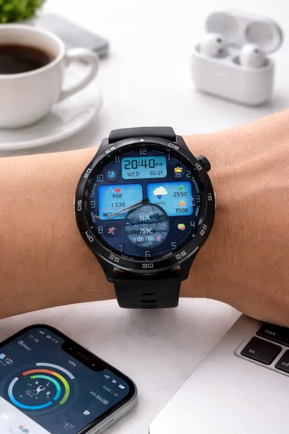Смарт-годинник Paaearofero Smart Watch 5 Max NFC Black — пульсометр, повідомлення, спортивні режими - зображення 4