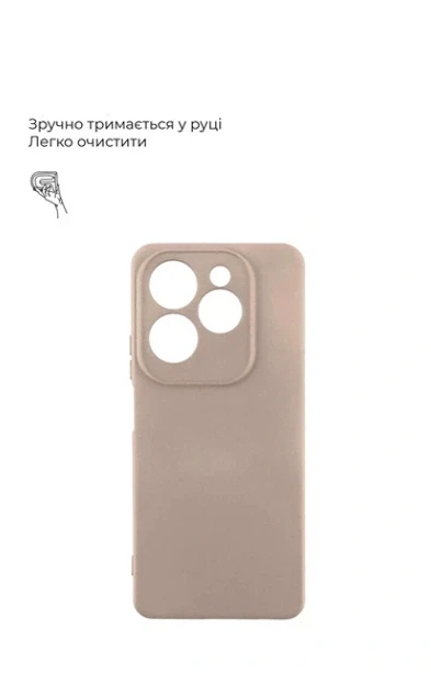 Чехол силиконовый Full Camera для Infinix Hot 40 Pro с микрофиброй внутри розовый песок - зображення 3