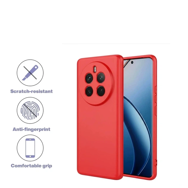 Чехол силиконовый Full Camera для Realme 12 Pro 12 Pro+ с микрофиброй внутри защитный красный - зображення 3