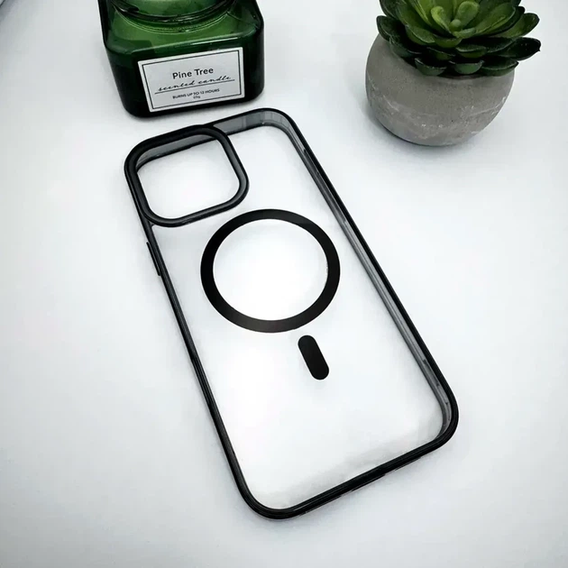 Чехол TPU Color с MagSafe для iPhone 14 Pro черный противоударный с защитой камеры - Фото 5 Чехол TPU Color с MagSafe для iPhone 14 Pro черный противоударный с защитой камеры - изображение 5