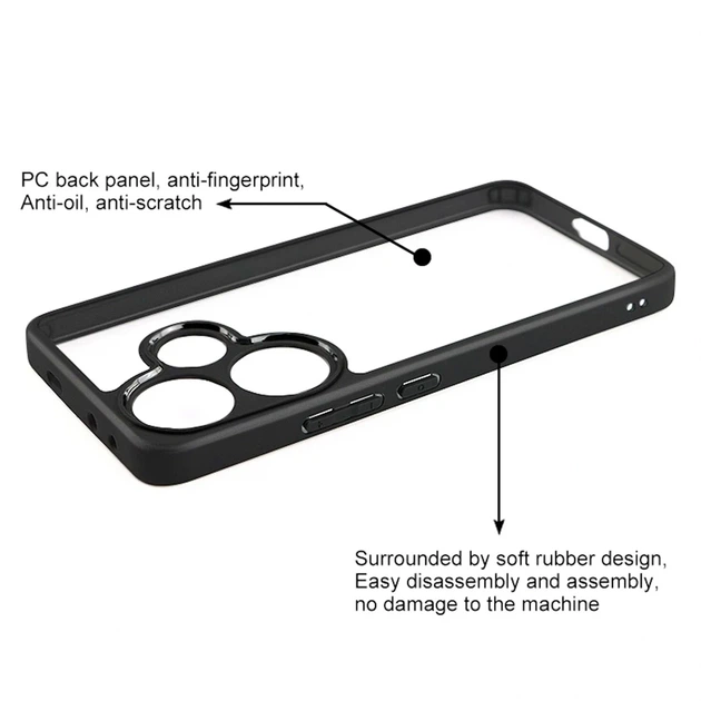 Чехол противоударный TPU+PC для Xiaomi Poco F6 5G Turbo 3 черный с максимальной защитой - изображение 5