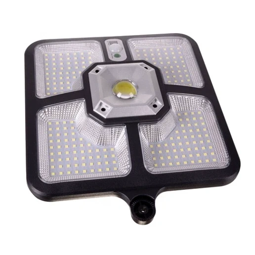 Сонячний вуличний ліхтар 220 LED 8 Вт 36,5х23 см з датчиком руху та пультом дистанційного керування чорний - зображення 6
