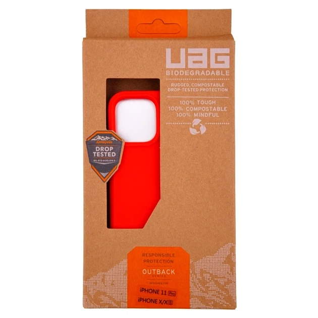 Чехол силиконовый UAG Outback для iPhone 11 Pro противоударный с защитой камеры красный - зображення 3