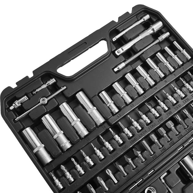 Набор инструментов, 1/2", 1/4", 72T, CR-V, 94 предмета, WINSO PRO - Фото 4 Набор инструментов, 1/2", 1/4", 72T, CR-V, 94 предмета, WINSO PRO - изображение 4