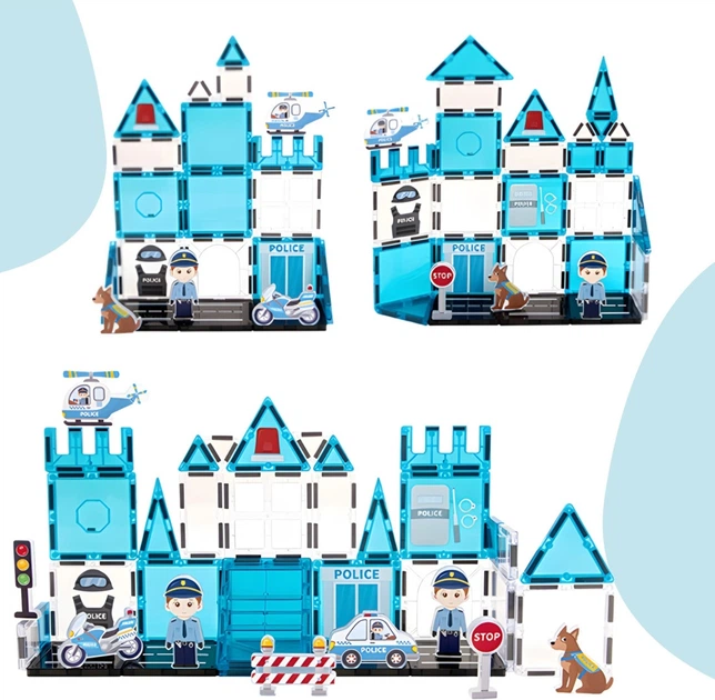 Klocki magnetyczne Woopie 3D Komisariat policji 42 elementy 55006 (5906280655006) - obraz 2