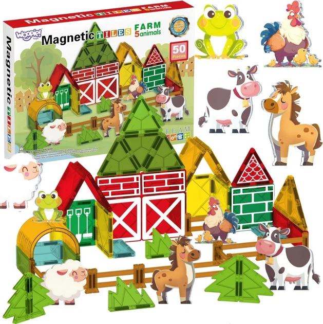 Klocki magnetyczne Woopie Farma 30 elementów 55846 (5906280655846) - obraz 2