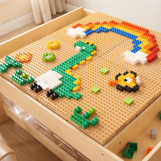 Klocki konstrukcyjne Masterkidz z nakladką na panel 135 elementów MK0024 (5906280655648) - obraz 2