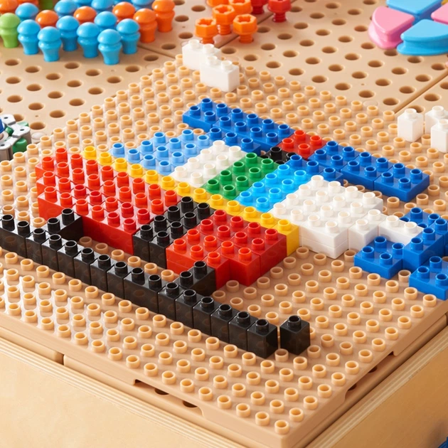 Klocki konstrukcyjne Masterkidz z nakladką na panel 135 elementów MK0024 (5906280655648) - obraz 3