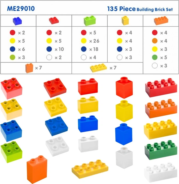 Klocki konstrukcyjne Masterkidz z nakladką na panel 135 elementów MK0024 (5906280655648) - obraz 9