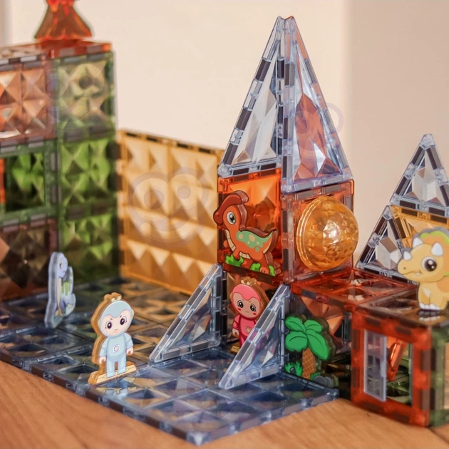Klocki magnetyczne Woopie 3D Park dinozaurow świecące 124 elementy 55921 (5906280655921) - obraz 6