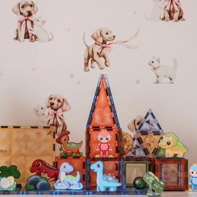 Klocki magnetyczne Woopie 3D Park dinozaurow świecące 124 elementy 55921 (5906280655921) - obraz 7