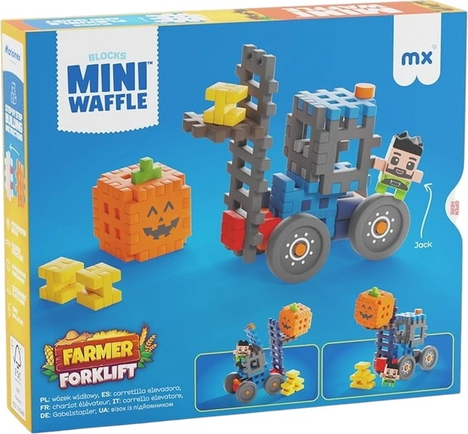 Klocki konstrukcyjne Marioinex Mini Waffle Farmer: Wózek widłowy z Jack 50 elementów 722180 (5903033907511) - Zdjęcie 2 Klocki konstrukcyjne Marioinex Mini Waffle Farmer: Wózek widłowy z Jack 50 elementów 722180 (5903033907511) - obraz 2